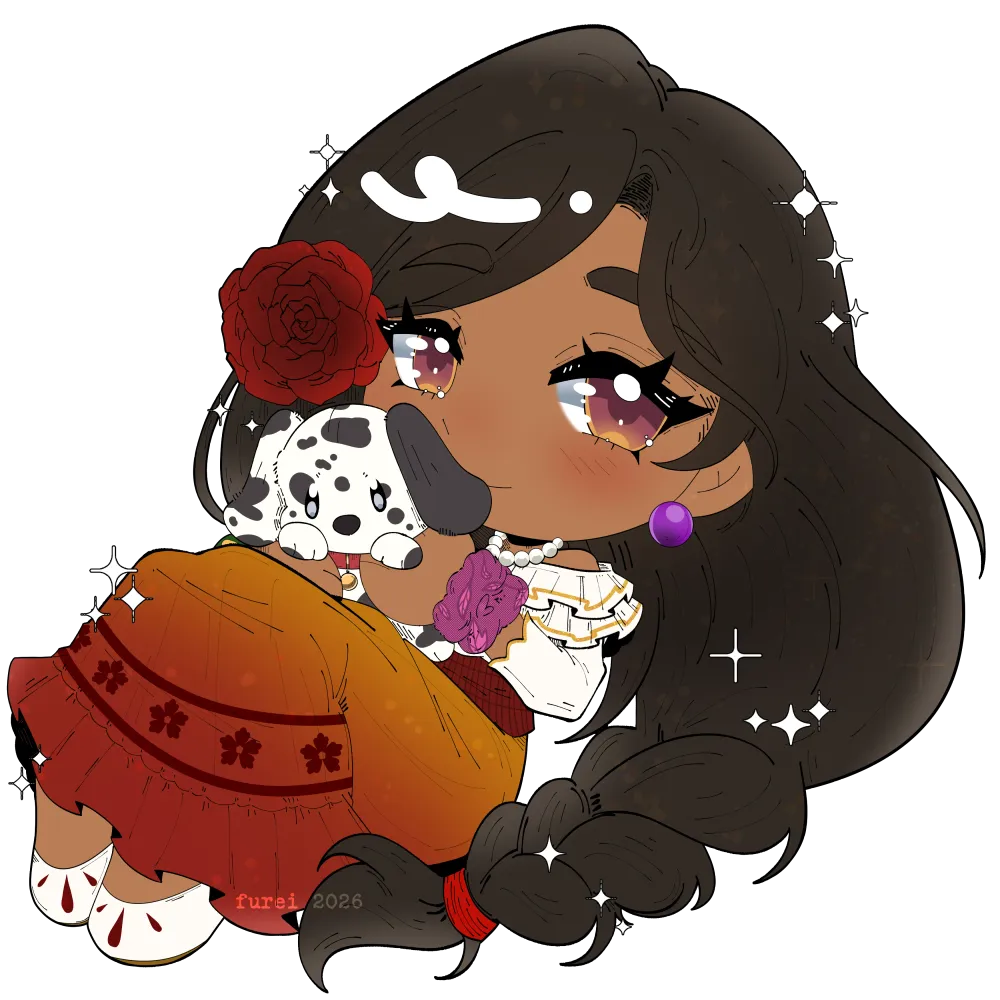 Chibi couple with roses